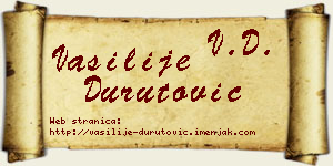Vasilije Durutović vizit kartica